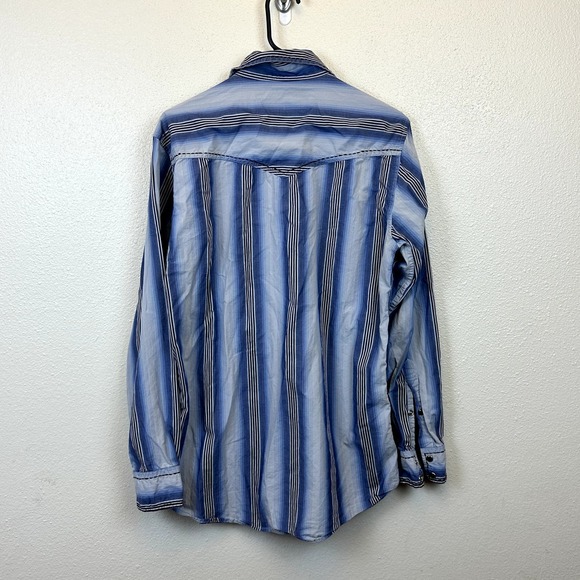 Red Ranch Mens Medium Western Snap Stripes Button Down - Picture 5 of 6